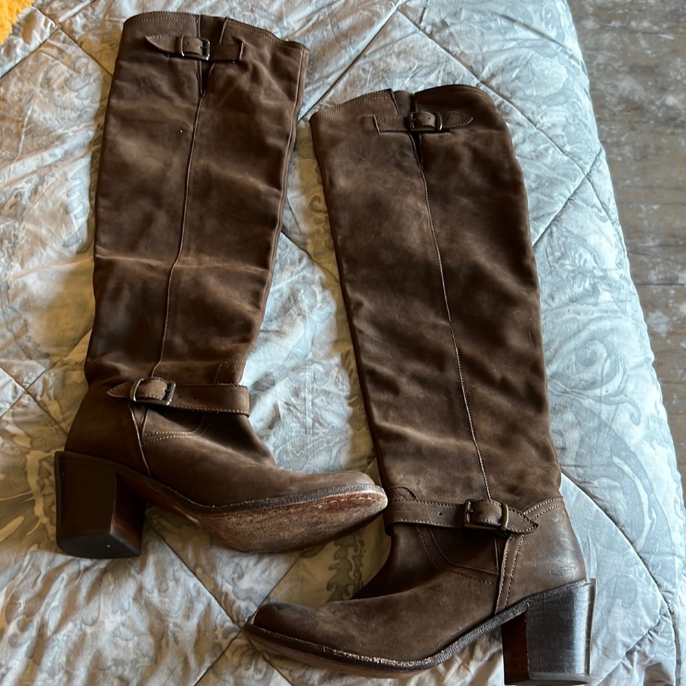 STEVE MADDEN Knee High Tall Boots Brown Leather 7.5